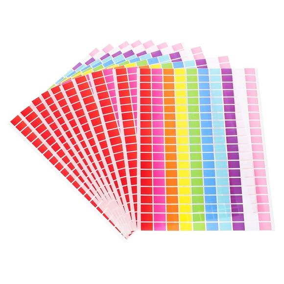 Luxshiny Assorted Color Coding Stickers Rectangular Adhesive Labels for Decor and Multi Use Applications