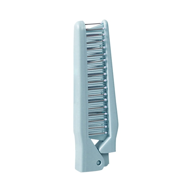 Cepillo plegable para el cabello, peine de plástico portátil para viajes, peine de bolsillo, peine de masaje de doble cabezal.