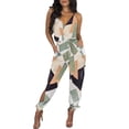thumbnail image 4 of Kmbangi Women Sexy Jumpsuit+Printed Pattern Deep V-neck Sleeveless Overalls, 4 of 4