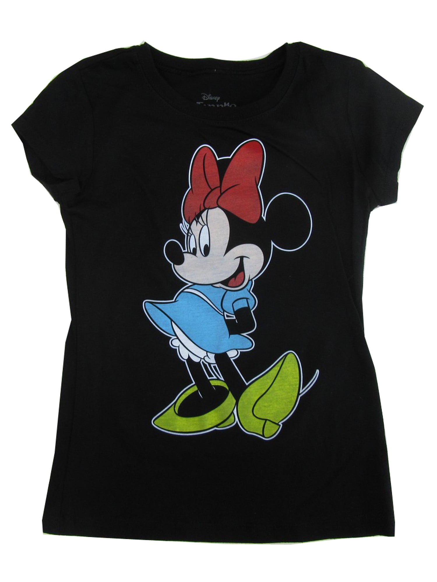 Disney - Disney Girls Black Minnie Mouse Print Short Sleeve Trendy T 