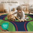 thumbnail image 4 of ODIKA Design With Crossed Bats Ball And Stitched Seam Accents Baseball Field Sport Pet Friendly & Kids Safe Play for Playroom, Bedroom, Reading Nook, 4 of 7