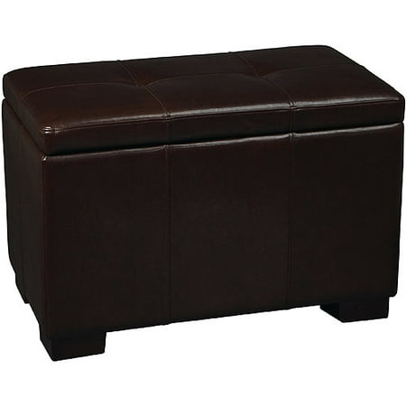 Avenue Six Detour Storage Chest with Lid, Espresso Bonded Leather