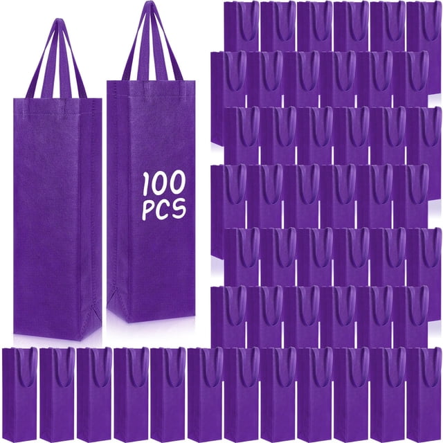 Windyun 100 Bolsas Moradas para Botellas de Vino 35x9x10 cm