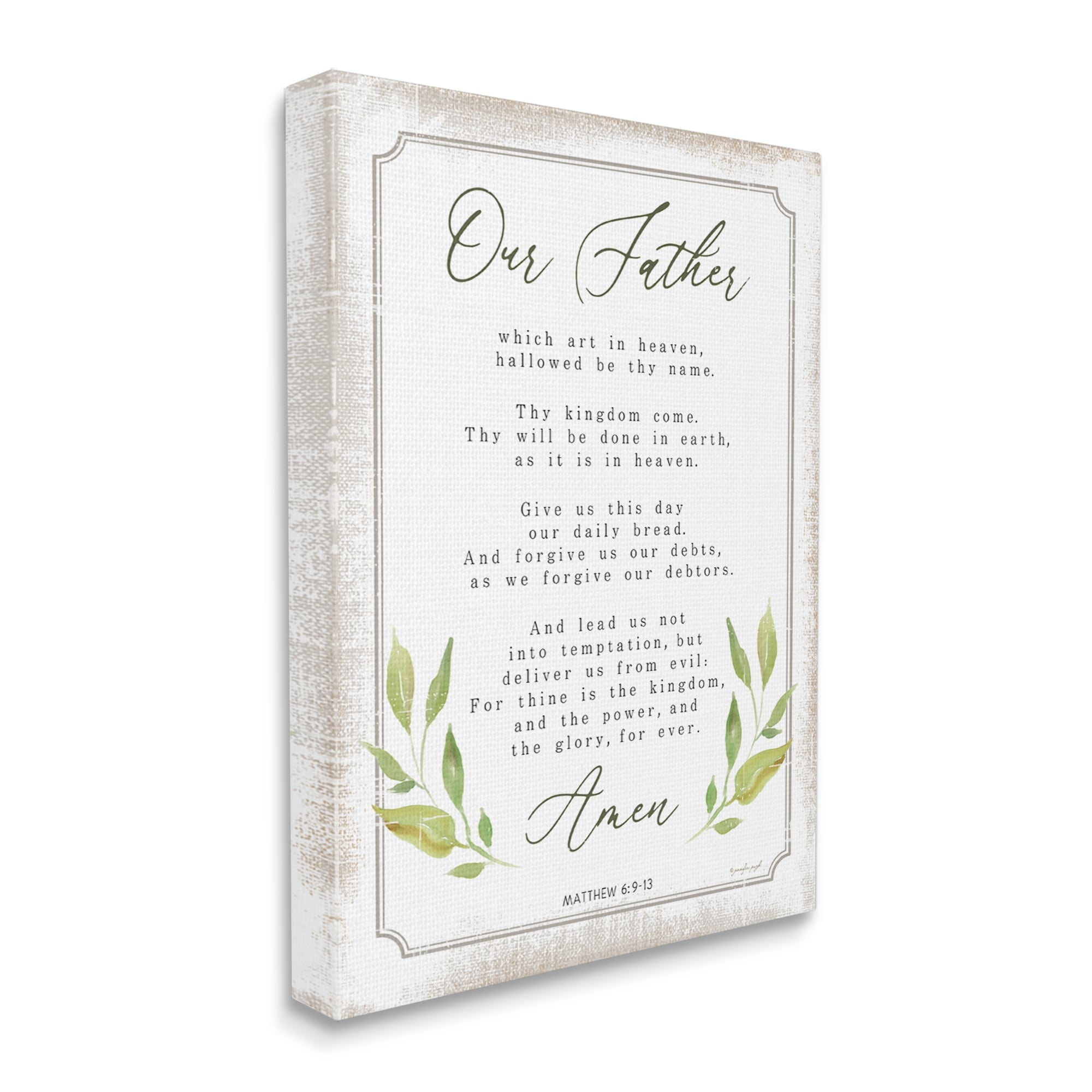 Stupell Industries Our Father Spiritual Proverb Religious Painting Gallery Wrapped Canvas Print Wall Art
