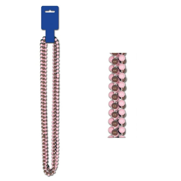 Party Central Club Pack of 72 Pink and Brown Round Party Beads 33"