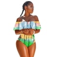 thumbnail image 5 of Trajes de baño de un hombro para mujer Bikini con volantes Trajes de baño sexy de dos piezas Verde Zhivalor HMJM072-11, 5 of 5