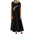thumbnail image 1 of Birdeem Robes de Mode pour Femmes Été Décontracté Col Rond Sans Manches avec Poches Robe Longue de Plage, 1 of 4