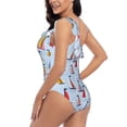 thumbnail image 4 of Picia Sailboats And Seagulls Pattern Women's One Piece Swimsuits,One Shoulder Swimwear Asymmetric ,Ruffle Monokinis Bathing Suits,High Waisted Flattering Bathing Suits-Large, 4 of 8