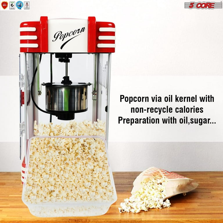 Tabletop Popcorn Machine Maker Popper 4-oz Stainless-Steel Kettle