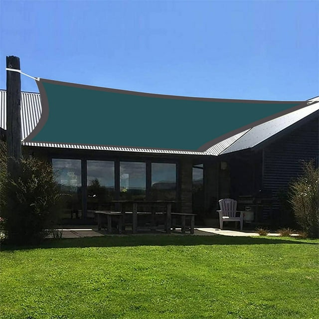 Fiudx Toldos Vela de Hdpe para Exteriores, Protección Solar, 95 % de Bloqueo Uv, Transpirables y Refrescantes, Resistentes, para Jardín, Piscinas y Patios, Fáciles de Instalar, Verde Oscuro, 3 X 4 M