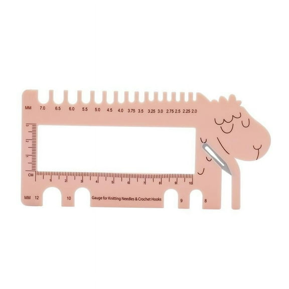 Knitting & Crochet Hook Sizer with Stitch Gauge Ruler,Knitting Gauge with Yarn Cutter