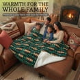 thumbnail image 5 of Sacred Thread Fleece Blanket South Western, Reversible Mexican, Vibrant Aztec Blankets and Throws for Aztec Decor for Home (Lake Flannel / Sherpa) (Queen (79''x95''), 5 of 9