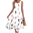 thumbnail image 2 of LNGOOR Robe d'Été Décontractée pour Femmes Sans Manches, Ourlet en Pointe, Robe Midi Fluide à Bretelles, Robe de Plage pour les Vacances, 2 of 5
