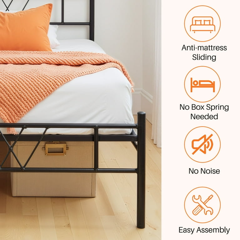 SIMENMAX Twin Size Metal Platform Bed Frame, Heavy Duty Mattress