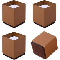 4 Pack Square Furniture Risers Steel Bed Riser, Edge Guard Lifts, Furniture,Table, Sofa and Bed,Brown,6*10cm