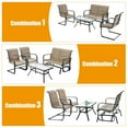thumbnail image 3 of Gymax 4PCS Patio Conversation Set Cotton Padded Furniture Set w/ Swing Glider Loveseat, 3 of 7