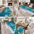 thumbnail image 5 of Turquoise Beach Summer Area Rug 5x8 FT, Non Slip Bedroom Throw Carpet, Starfish Coastal Gradient Washable Soft Floor Carpet Non-Shedding Rug for Living Room Nursery Dorm Office, 5 of 9