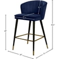 thumbnail image 5 of Meridian Furniture Cassie 28"H Velvet Bar Stool in Navy (Set of 2), 5 of 7