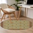 thumbnail image 4 of Small Round Rug 3Ft Washable Non-Slip, Boho Geometric Abstract Floral Circle Area Rugs for Living Room Bedroom, Vintage Ethnic Flower Textured Indoor Floor Mats Carpet Runner for Home Decor, 4 of 8