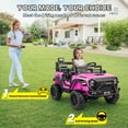 thumbnail image 4 of Farmdex 24V 9AH 2 Seat Ride on Toys Car for Big Kids, 2WD/4WD Swatchable Electric Battery Powered Toys Car with 4x100W Powerful Motor, Remote Control, Bluetooth Music, LED Lights, Pink, 4 of 8