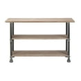 thumbnail image 3 of DecMode 48" x 32" Brown Wood 2 Shelves Console Table, 1-Piece, 3 of 8