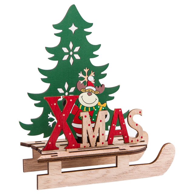 sweethay 1 unidad de adornos navideños de madera de Noel, decoración navideña para el hogar 2020, decoración navideña, regalos de Navidad, Kits de decoración para fiestas Cervatillo L