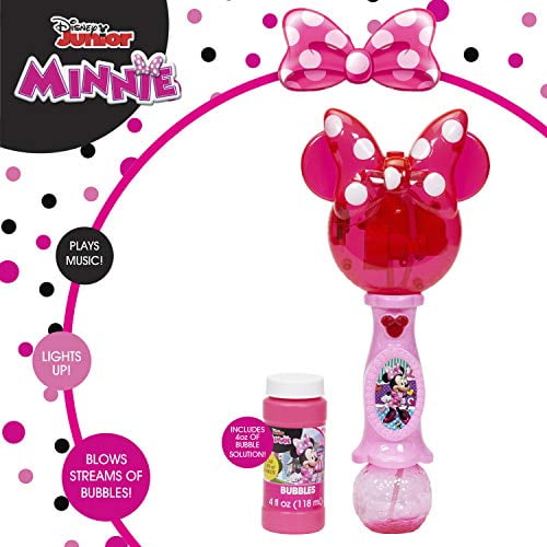DISNEY JUNIOR MINNIE & MICKEY MOUSE BUBBLE FANS.REFILLABLE AND A DISNEY PRODUCT 