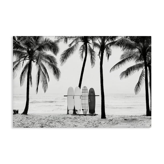 Stupell Industries Centered Surf Boards View Nautical & Beach Photography Wrapped Canvas Art Print Wall Art, 24 x 16