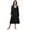 Black, variant on Women's Nightgown Long Sleeve Lace Patchwork Night Dress Casual Loose V Neck Sleepwear Home Black S