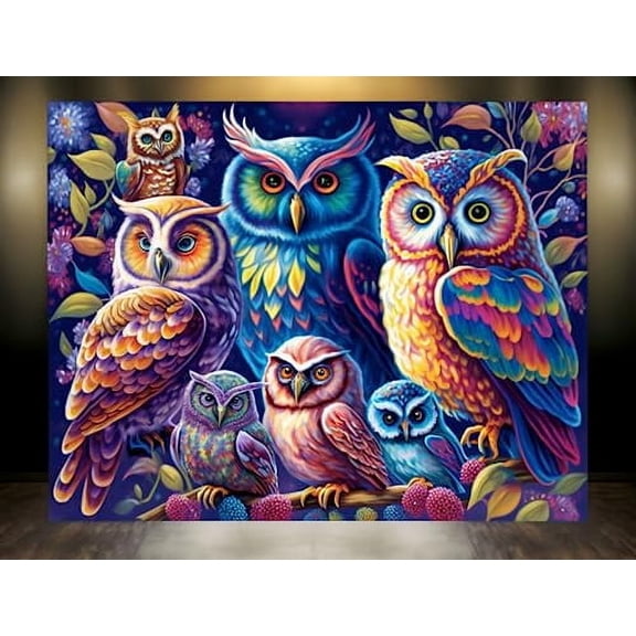 wooden puzzle Colorful Owls Artwork Intelligent Game Fit togather a magic Art for home Decoration or Prensent 300 pieces