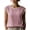 Pink, variant on Women'S Crew Neck Casual Cap Sleeve Tops Lace Patchwork Basic Summer Loose Fit Blouse White M