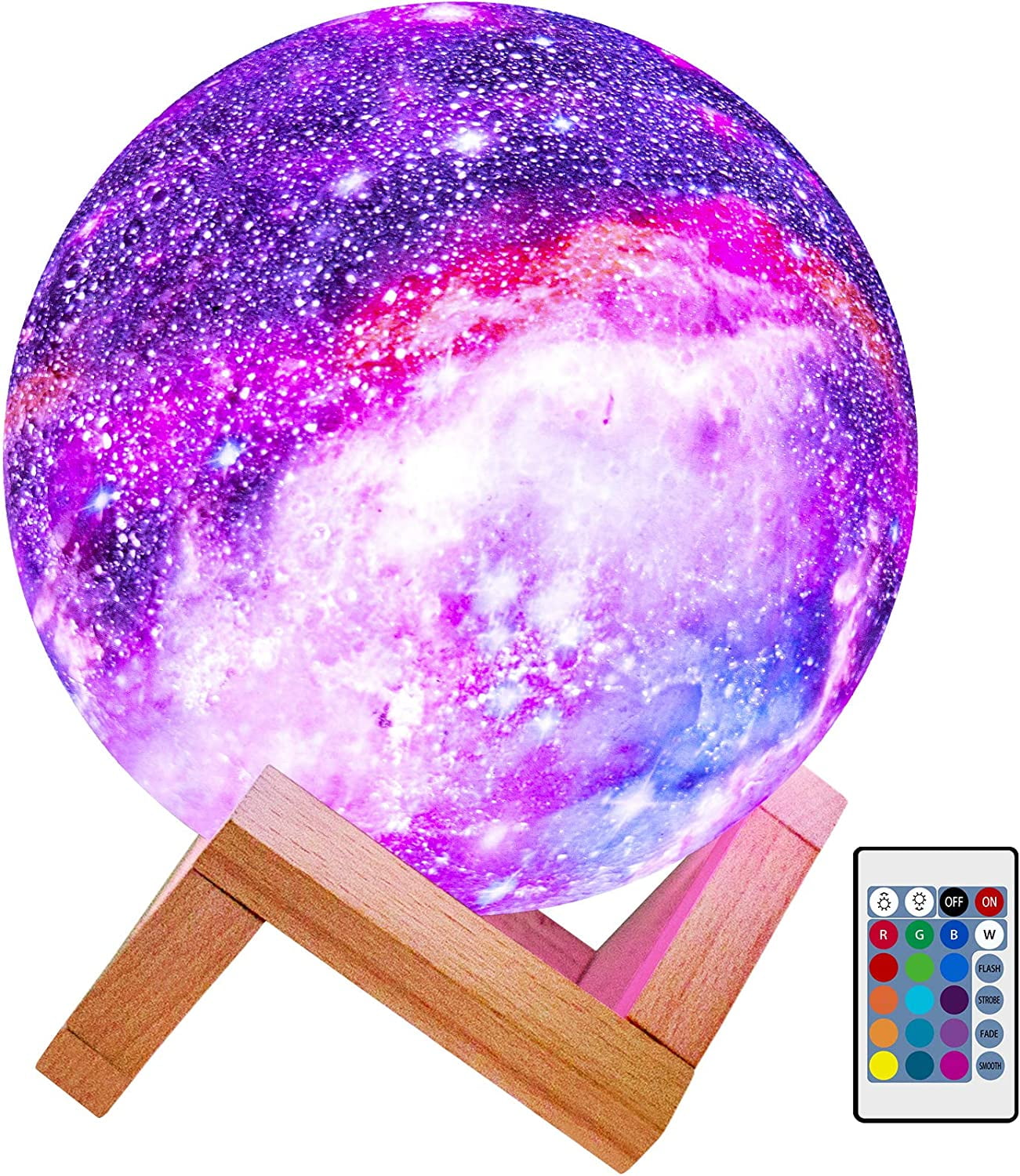 3D Print Galaxy Star LED Moon Lamp 16 Colors Changing Touch Desk Night Lights UK 
