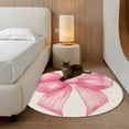thumbnail image 3 of Pink Bow Round Rug 3ft Washable Circle Entryway Rugs Non Slip Cute Pink Vintage Area Rug Indoor Floor Carpet for Bedroom Kitchen Living Room Home Office Dining Room Nursery, 3 of 8