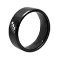 thumbnail image 4 of Men's Black Stainless Steel Diamond Accent Wedding Band, 4 of 5