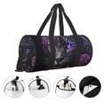 thumbnail image 3 of Fotbe Purple-Eyed Floral Leopard Bolsa Deportiva de Lona Plegable con Estampado, Bolsa de Gimnasio con Bolsillo Seco/Húmedo, Bolsa de Viaje Ultraligera de Gran Capacidad, 3 of 6