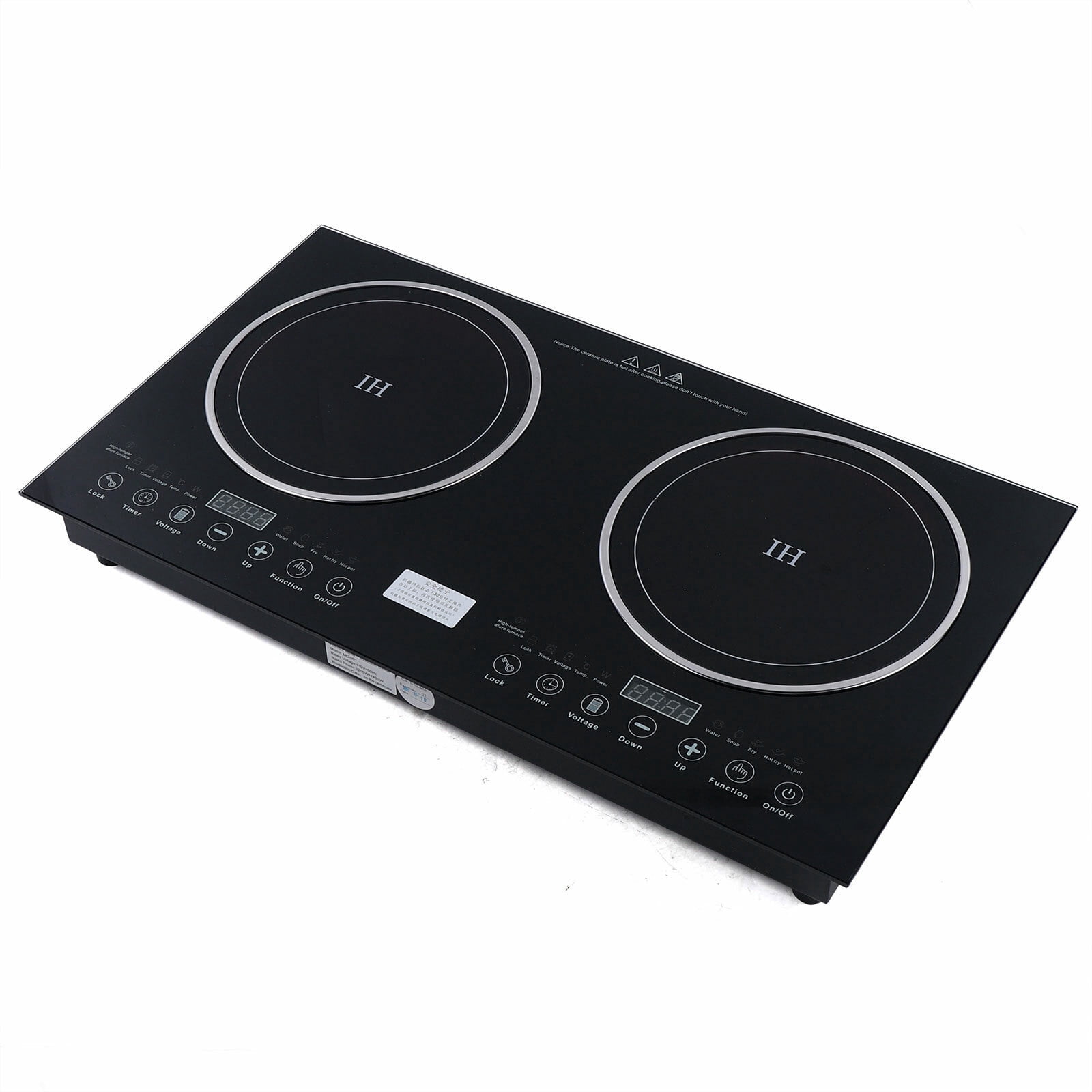 Countertop 2 Burners Induction Cooktop, Portable Electric Ceramic Cooktop for Kitchen 110V