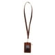 thumbnail image 3 of Tarjetero vertical de piel sintética de doble cara para tarjetas de identificación con nombre comercial y cordón para el cuello. Marrón, 3 of 9