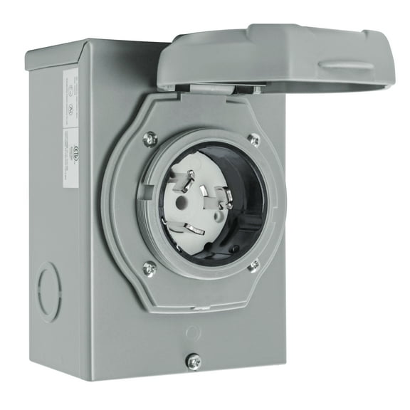 Leisure Cords 50 Amp Generator RV Power Inlet Box, NEMA 3R Generator Receptacle 50 Amp, NEMA SS 2-50P PB50 Weatherproof Inlet Box, 125/250 Volt,12500 Watts Generator Transfer Switch, ETL Listed