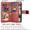 thumbnail image 2 of NJJEX Wallet Case for iPhone 14 Plus 6.7" 2022, for iPhone 14 Plus Case, [9 Card Slots] PU Leather ID Credit Holder Folio Flip [Detachable] Kickstand Magnetic Phone Cover & Lanyard [Wine Red], 2 of 7