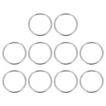 Uxcell Metal O Rings, Electroplated Zinc Alloy O Ring Buckle Seamless Welded Round Rings for Bag Purse Belts Silver 2"