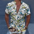 thumbnail image 2 of Camisas Para Hombre Talla Extra Hombres Casual Manga corta Primavera Verano Turndown Neck 3D Impreso Camisas Moda Top Blusa Camisas (White, M), 2 of 4