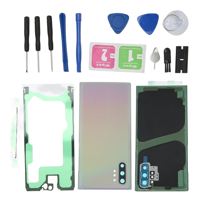 Rear Back Glass Door Cover Replacement, Gear Glass Battery Door and Front Exterior Glass Cover for for 10 Plus with Reparing Toolkit