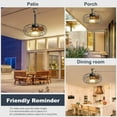 thumbnail image 2 of Ohniyou 20" Outdoor Ceiling Fans with Lights And Remote for Patio, Small Farmhouse Dimmable Waterproof Plug in Ceiling Fan for Gazebo Porch Canopy, Wood, 2 of 15