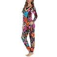 thumbnail image 2 of Renewold 2 Pieces Comfy Pajama Set for Women Size XS Colorful Hearts Long Sleeve Pjs Sleepwear for Fall Spring Winter Skin Friendly Loungewear Shirt, Valentine's Day, 2 of 4