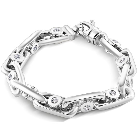 Pompeii 5Ct Diamond Men's 14k Gold (105gram) or Platinum (170gram) 10mm Bracelet 8.75"