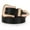 Black, variant on Women Leather Belts Western Cowgirls Belt with Gold Buckle