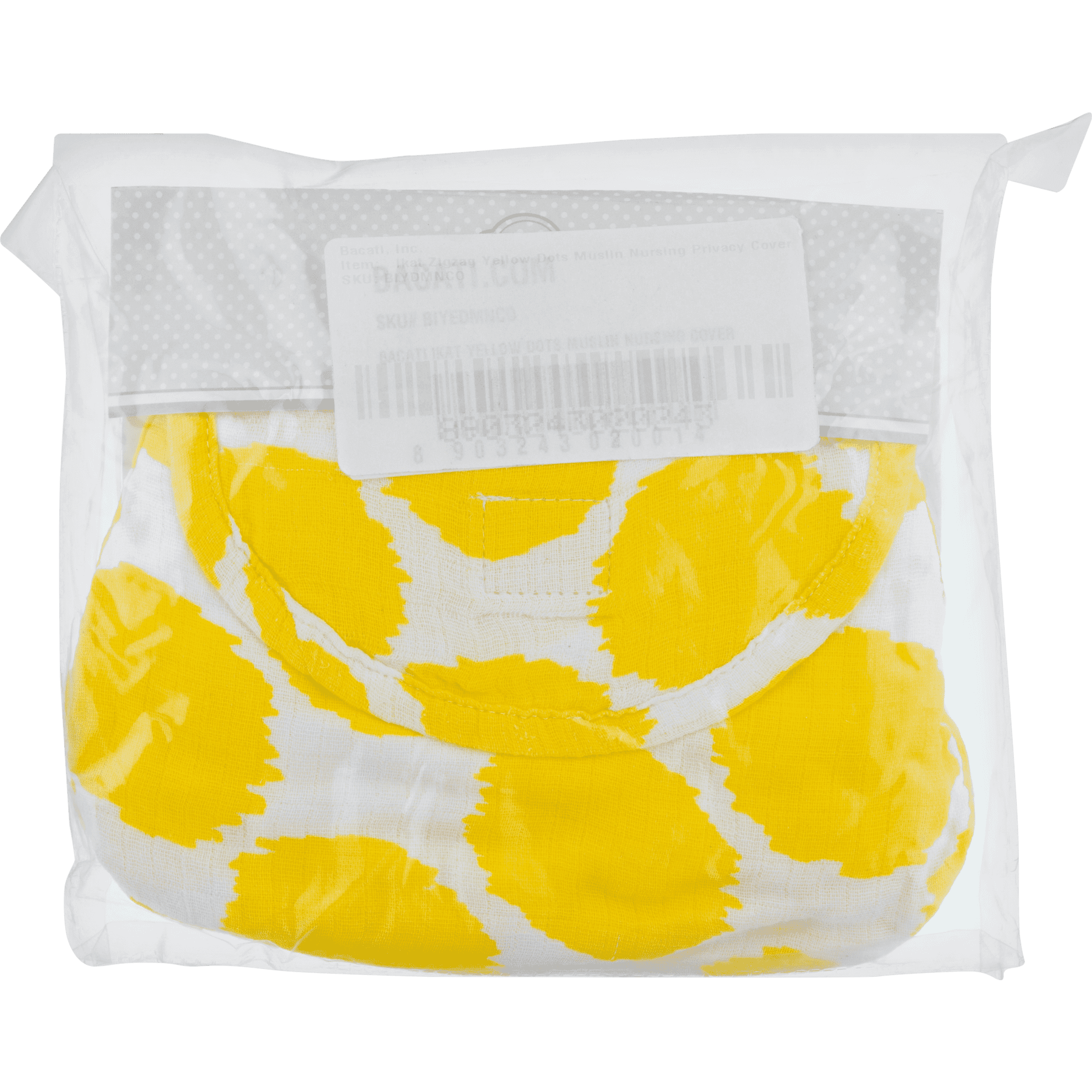 Bacati Muslin Nursing Privacy Cover, Ikat Zigzag Yellow Dots, 1.0 CT
