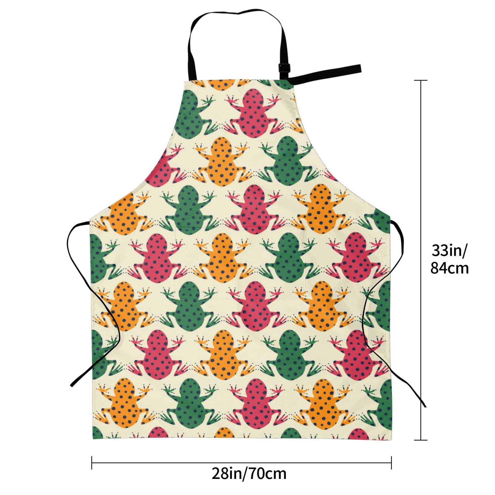Kdxio Colorful Frogs Apron with Pockets Adjustable Kitchen Aprons for Men Women Waterproof Aprons for Cooking,Drawing,Crafting, Baking Household Cleaning