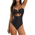 thumbnail image 1 of MHFRRA Swimsuit for Women Solid Color Swimwear Beaded Swimwear Drawstring Swimsuit M, 1 of 8