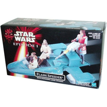 Hasbro Star Wars Flash Speeder Vehicle – 1999 Episode 1 Phantom Menace, With Battle Damage Feature